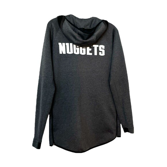 Nike Mens Dri-Fit Showtime Hoodie NBA Denver Nuggets Gray WarmUp Size Small READ - Picture 2 of 6